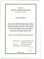 Xây dựng phương pháp định lượng isoniazid trong huyết tương bằng sắc ký lỏng hiệu năng cao (HPLC) tạo dẫn xuất hóa trước cột