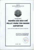 Nghiên cứu bào chế pellet phân tán nhanh aspartam
