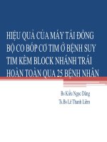 HIỆU QUẢ của máy tái ĐỒNG bộ CO bóp cơ TIM ở BỆNH SUY TIM kèm BLOCK NHÁNH TRÁI HOÀN TOÀN QUA 25 BỆNH NHÂN
