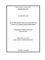 Quản trị chuỗi cung ứng xi măng tại công ty cổ phần petec bình định