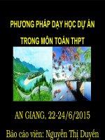Slide PHƯƠNG PHÁP dạy học dự án TRONG môn TOÁN THPT nguyễn thị duyến module 1