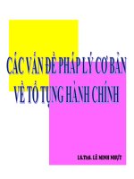 CÁC VẤN ĐỀ PHÁP LÝ CƠ BẢN CỦA TỐ TỤNG HÀNH CHÍNH