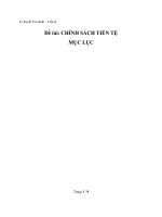 Tiểu luận về chính sách tiền tệ