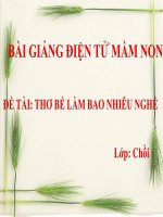 Bài giảng điện tử mầm non lớp Chồi đề tài Thơ Bé làm bao nhiêu nghề
