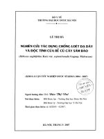 Nghiên cứu tác dụng chống loét dạ dày và độc tính của rễ củ cây sâm báo