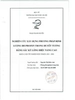 Nghiên cứu xây dựng phương pháp định lượng ibuprofen trong huyết tương bằng sắc ký lỏng hiệu năng cao
