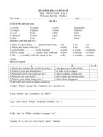 kiểm tra HKII tiếng anh lớp 5 