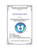 Sáng kiến kinh nghiệm   đề tài một số kinh nghiệm dạy tốt môn tin học lớp 11