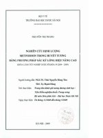 Nghiên cứu định lượng metformin trong huyết tương bằng phương pháp sắc ký lỏng hiệu năng cao