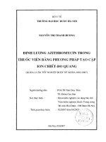 Định lượng azithromycin trong thuốc viên bằng phương pháp tạo cặp ion chiết   đo quang
