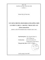Xây dựng phương pháp định lượng đồng thời lycopen và beta   caroten trong dầu gấc oleum momordicae