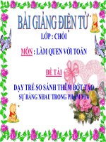 Bài giảng điện tử mầm non lớp Chồi đề tài So sánh trong phạm vi 4