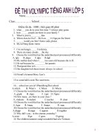 thi violympic tiếng anh lớp 5 