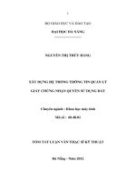 Xây dựng hệ thống thông tin quản lý giấy chứng nhận quyền sử dụng đất