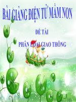 Bài giảng điện tử mầm non lớp Chồi đề tài Phân loại giao thông