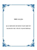 QUAN điểm hồ CHÍ MINH về kết hợp sức MẠNH dân tộc với sức MẠNH THỜI đại 