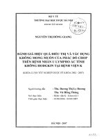 Đánh giá hiệu quả điều trị và tác dụng không mong muốn của phác đồ chop trên bệnh nhân u lympho ác tính không hodgkin tại bệnh viện k