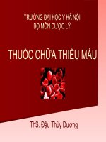 Bài giảng thuốc chưa thiếu máu   thuốc điều trị rối loạn HH   ths duong 