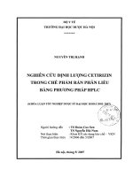 Nghiên cứu định lượng cetirizin trong chế phẩm rắn phân liều bằng phương pháp HPLC