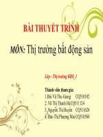 BÀI THUYẾT TRÌNH môn thị trường bất động sản