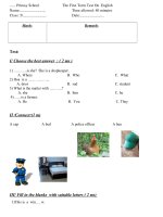 thi HKI tiếng anh lớp 5 