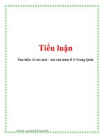 Tìm hiểu về cải cách mở cửa kinh tế ở trung quốc 