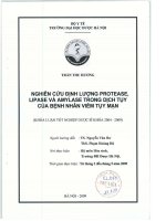 Nghiên cứu định lượng protease lipase và amylase trong dịch tụy của bệnh nhân viêm tụy mạn