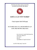 KHÓA LUẬN tốt NGHIỆP XUẤT KHẨU RAU của THÀNH PHỐ đà lạt SANG THỊ TRƯỜNG NHẬT bản