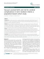 Vacuum assisted birth and risk for cerebral complications in term newborn infants a population based cohort study 