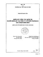 Khảo sát công tác quản trị nguồn nhân lực tại công ty cổ phần traphaco giai đoạn 2000   2004