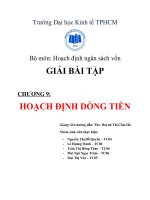 Giải bài tập chương 9 hoạch định dòng tiền