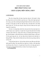 SKKN BIỆN PHÁP NÂNG CAO CHẤT LƯỢNG môn TIẾNG ANH 9