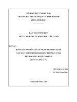 Bước đầu nghiên cứu sử dụng vi sinh vật để sản xuất chế phẩm probiotic phòng và trị bệnh đường ruột cho heo