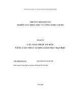 Các giải pháp cơ bản nâng cao chất lượng giáo dục đại học