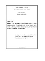 Nghiên cứu tổ chức lãnh thổ nông   công nghiệp trồng và chế biến cây công nghiệp ngắn ngày, cây thực phẩm ở các quận, huyện ngoại thành thành phố hồ chí minh