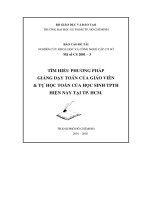 Tìm hiểu phương pháp giảng dạy toán cúa giáo viên và tự học toán của học sinh PTTH hiện nay tại TP