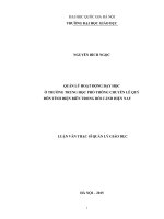 Quản lý hoạt động dạy học ở trường trung học phổ thông chuyên lê quý đôn tỉnh điện biên trong bối cảnh hiện nay 