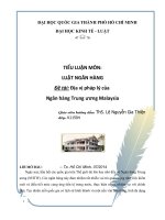 Địa vị pháp lý của ngân hàng trung ương malaysia