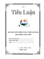 Tính toán thiết bị trao đổi nhiệt gián tiếp