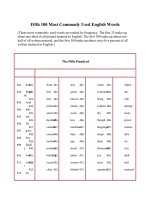 Fifth 100 most commonly used english words