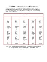 Eighth 100 most commonly used english words