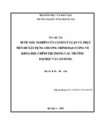 Bước đầu nghiên cứu cơ sở lý luận và thực tiển để xây dựng chương trình đại cương về khoa học chính trị dùng trong các trường đại học và cao đẳng
