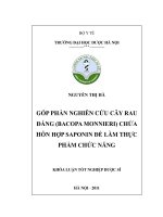 Góp phần nghiên cứu cây rau đắng ( bacopa monnieri ) chứa hỗn hợp saponin để làm thực phẩm chức năng