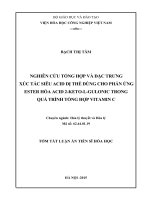 Nghiên cứu tổng hợp và đặc trưng xúc tác siêu acid dị thể dùng cho phản ứng este hóa acid 2 keto l gulonic trong quá trình tổng hợp vitamin c 