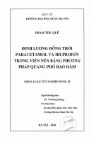 Định lượng đồng thời paracetamol và ibuprofen trong viên nén bằng phương pháp quang phổ đạo hàm