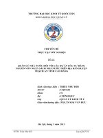 Quản lý nhà nước đối với các dự án đầu tư bằng nguồn vốn ngân sách nhà nước trên địa bàn huyện Thạch An tỉnh Cao Bằng