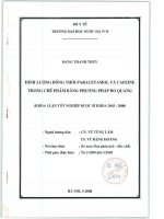 Định lượng đồng thời paracetamol và cafeine trong chế phẩm bằng phương pháp đo quang