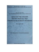 Khảo sát việc đổi mới phương pháp dạy học ở trường đại học sư phạm tp  hồ chí minh