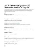 100 most often mispronounced words and phrases in english