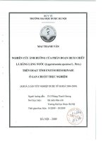 Nghiên cứu ảnh hưởng của phân đoạn dịch chiết lá bằng lăng nước (lagerstroemia speciosa l  pers ) trên hoạt tính enzym hexokinase ở gan chuột thực nghiệm